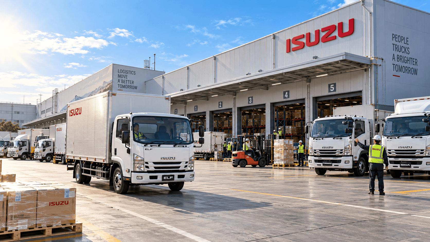 Ilustrasi gudang dan distribusi logistik